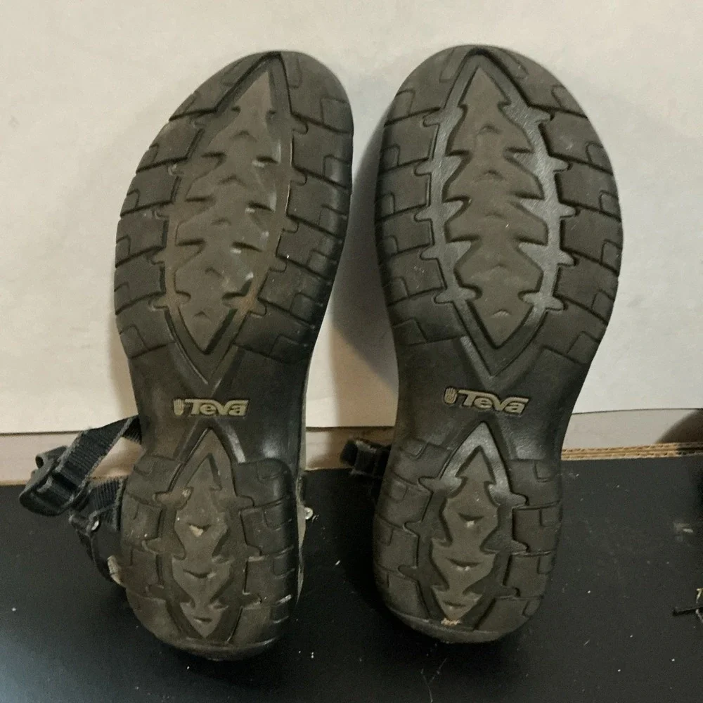 Teva Zirra Shoc Pad Black Ankle Strap Hiking Sandals Womens 10.25 Inch Insole